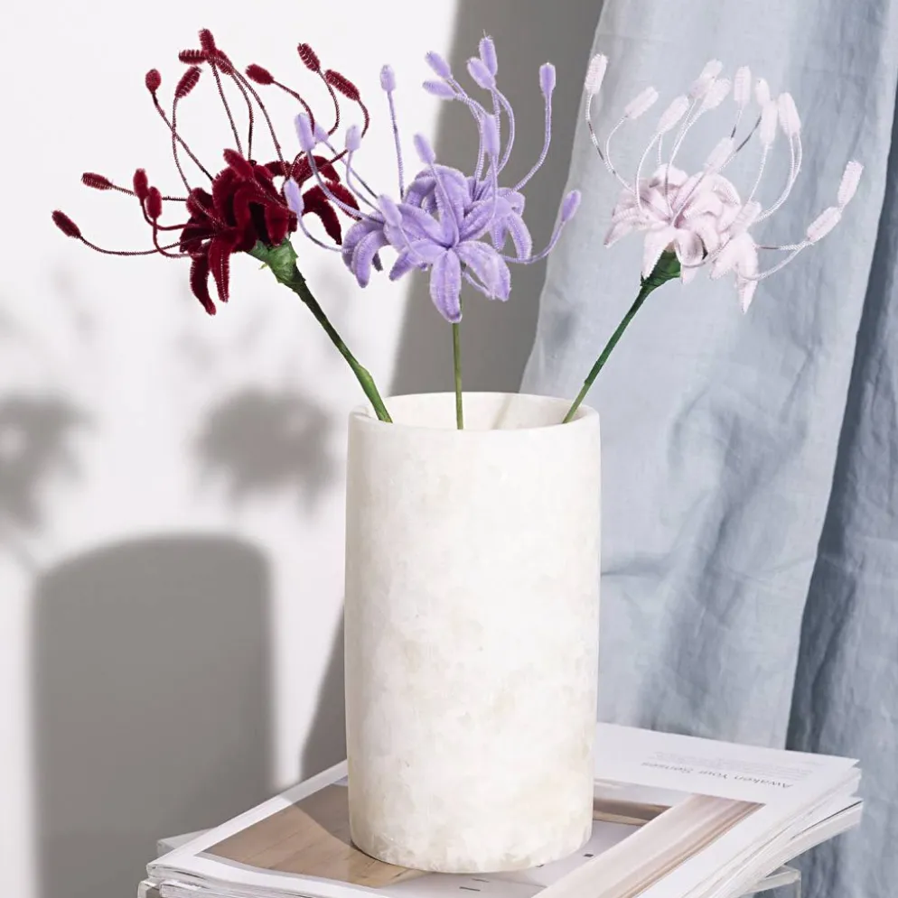 Mini DIY Kit Blommor av Piprensare, Spindellilja, softrosa, ljuslila, mörkröd, 1 förp.