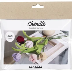 Mini DIY Kit Blommor av Piprensare, Tulpaner, mixade färger, 1 förp.