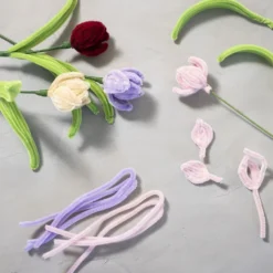 Mini DIY Kit Blommor av Piprensare, Tulpaner, mixade färger, 1 förp.