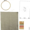 Mini DIY Kit Broderi, Broderbåge, dusty grön, 1 förp.