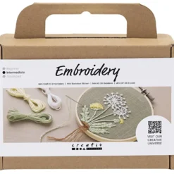 Mini DIY Kit Broderi, Broderbåge, dusty grön, 1 förp.