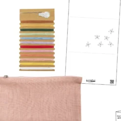 Mini DIY Kit Broderi, Kuvertväska, dusty rose, 1 förp.