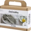 Mini DIY Kit Broderi, Servett, dusty grön, 1 förp.