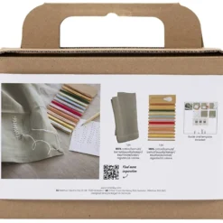 Mini DIY Kit Broderi, Servett, dusty grön, 1 förp.