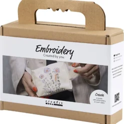 Mini DIY Kit Broderi, Sminkväska, cream, 1 förp.