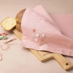 Mini DIY Kit Broderi, Tygservett, dusty rose, 1 förp.