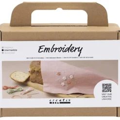 Mini DIY Kit Broderi, Tygservett, dusty rose, 1 förp.