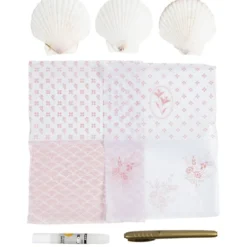 Mini DIY Kit Decoupage, Musselskal, softrosa, 1 förp.