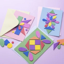 Mini DIY Kit Dekoration, Dekorerade kort, blå, grön, rosa, 1 förp.