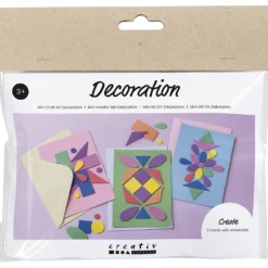 Mini DIY Kit Dekoration, Dekorerade kort, blå, grön, rosa, 1 förp.