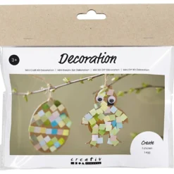 Mini DIY Kit Dekoration, Ägg och kyckling, svart, brun, vit, mixade färger, 1 förp.