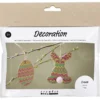 Mini DIY Kit Dekoration, Ägg och kanin, brun, grön, rosa, gul, 1 förp.