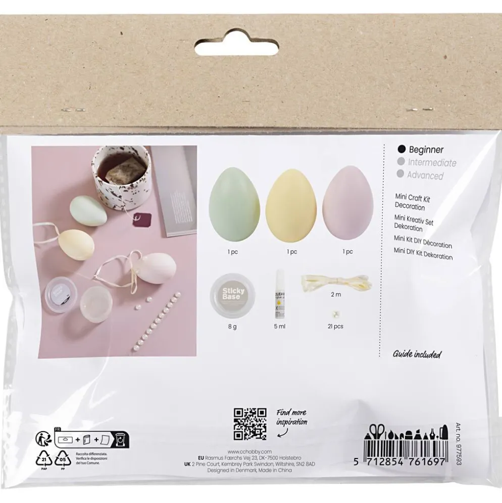 Mini DIY Kit Dekoration, Ägg, pastellfärger, 1 förp.