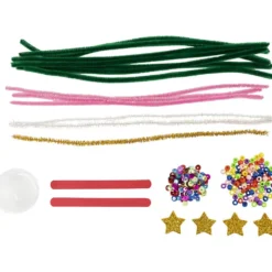 Mini DIY Kit Dekoration, Hjärtan och julgranar, 1 förp.