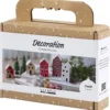Mini DIY Kit Dekoration, Hus, julfärger, 1 förp.