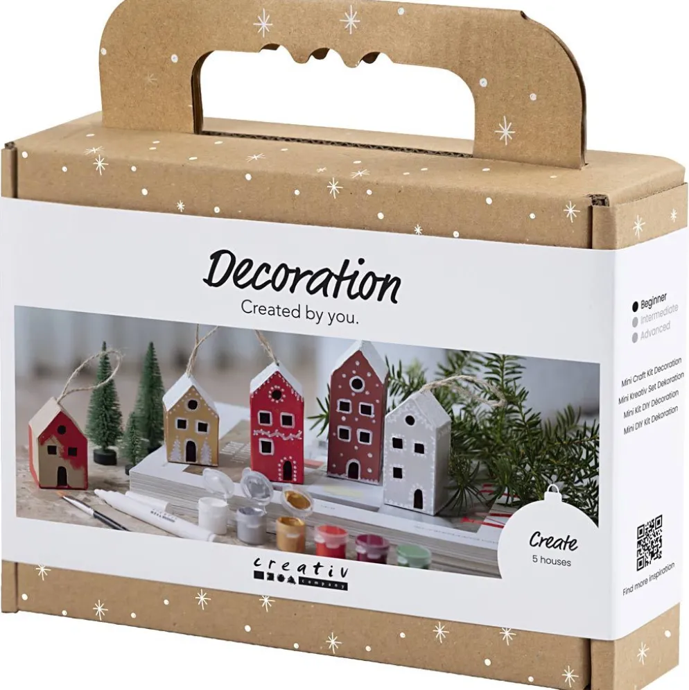 Mini DIY Kit Dekoration, Hus, julfärger, 1 förp.