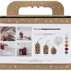 Mini DIY Kit Dekoration, Hus, julfärger, 1 förp.