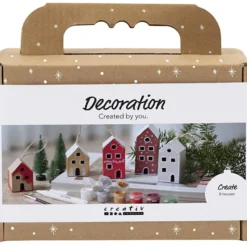 Mini DIY Kit Dekoration, Hus, julfärger, 1 förp.