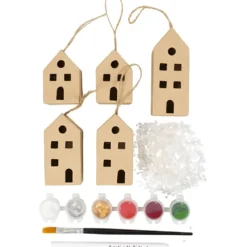 Mini DIY Kit Dekoration, Hus, julfärger, 1 förp.