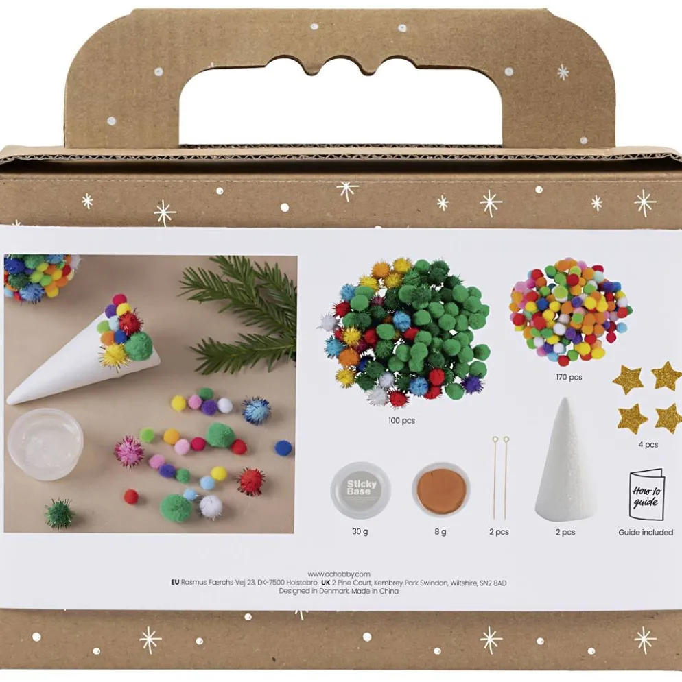 Mini DIY Kit Dekoration, Julgran, mixade färger, 1 förp.