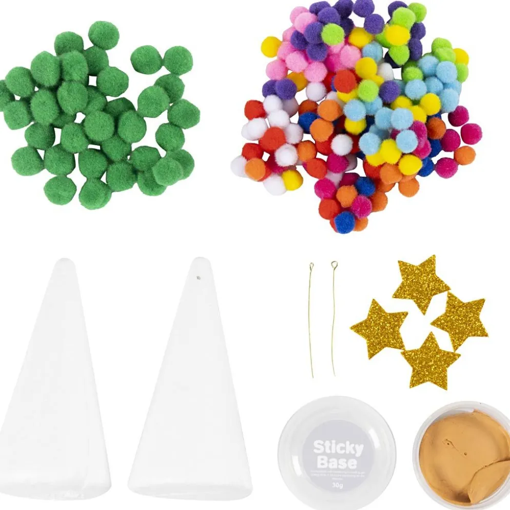 Mini DIY Kit Dekoration, Julgran, mixade färger, 1 förp.