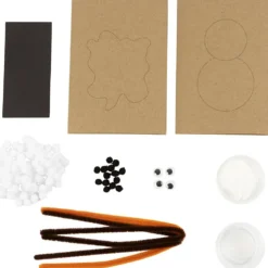 Mini DIY Kit dekoration, Julkort med snögubbar, svart, brun, mellanorange, vit, 1 förp.