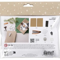 Mini DIY Kit dekoration, Julkort med snögubbar, svart, brun, mellanorange, vit, 1 förp.