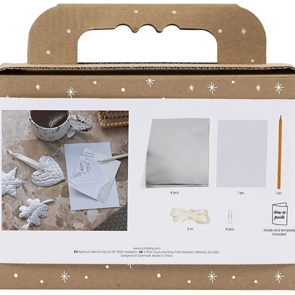 Mini DIY Kit Dekoration, Julpynt, silver metall, 1 förp.