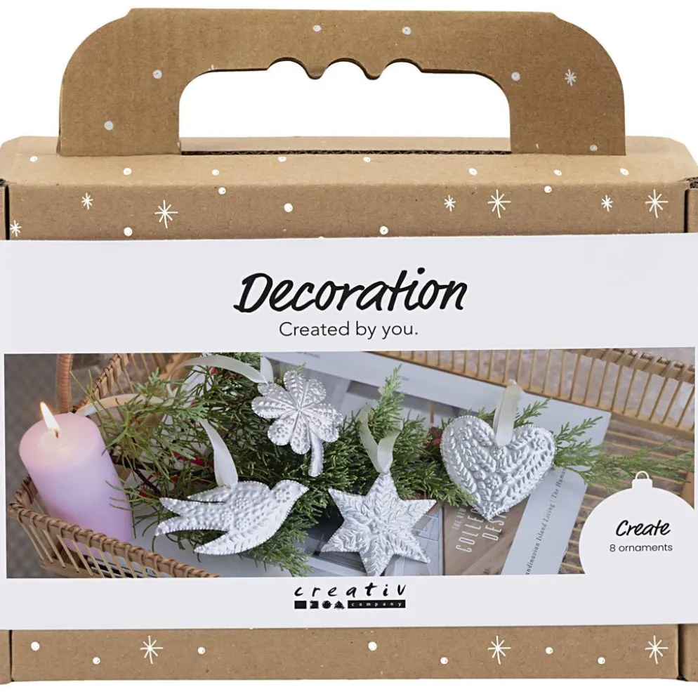 Mini DIY Kit Dekoration, Julpynt, silver metall, 1 förp.