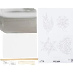 Mini DIY Kit Dekoration, Julpynt, silver metall, 1 förp.