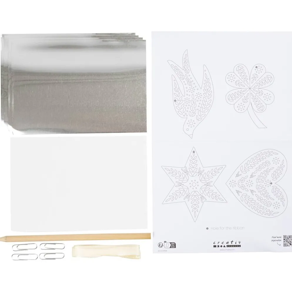 Mini DIY Kit Dekoration, Julpynt, silver metall, 1 förp.