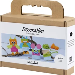 Mini DIY Kit Dekoration, Möss och ugglor, mixade färger, 1 förp.