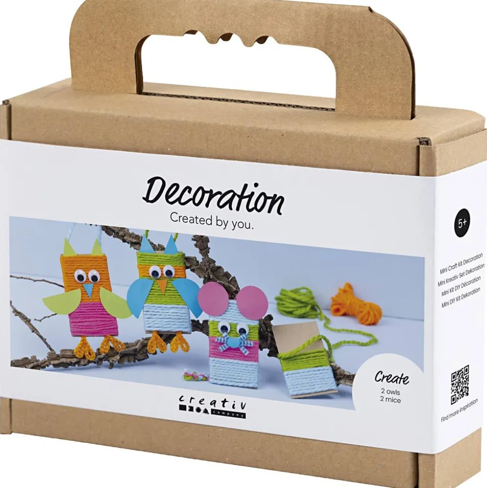 Mini DIY Kit Dekoration, Möss och ugglor, mixade färger, 1 förp.