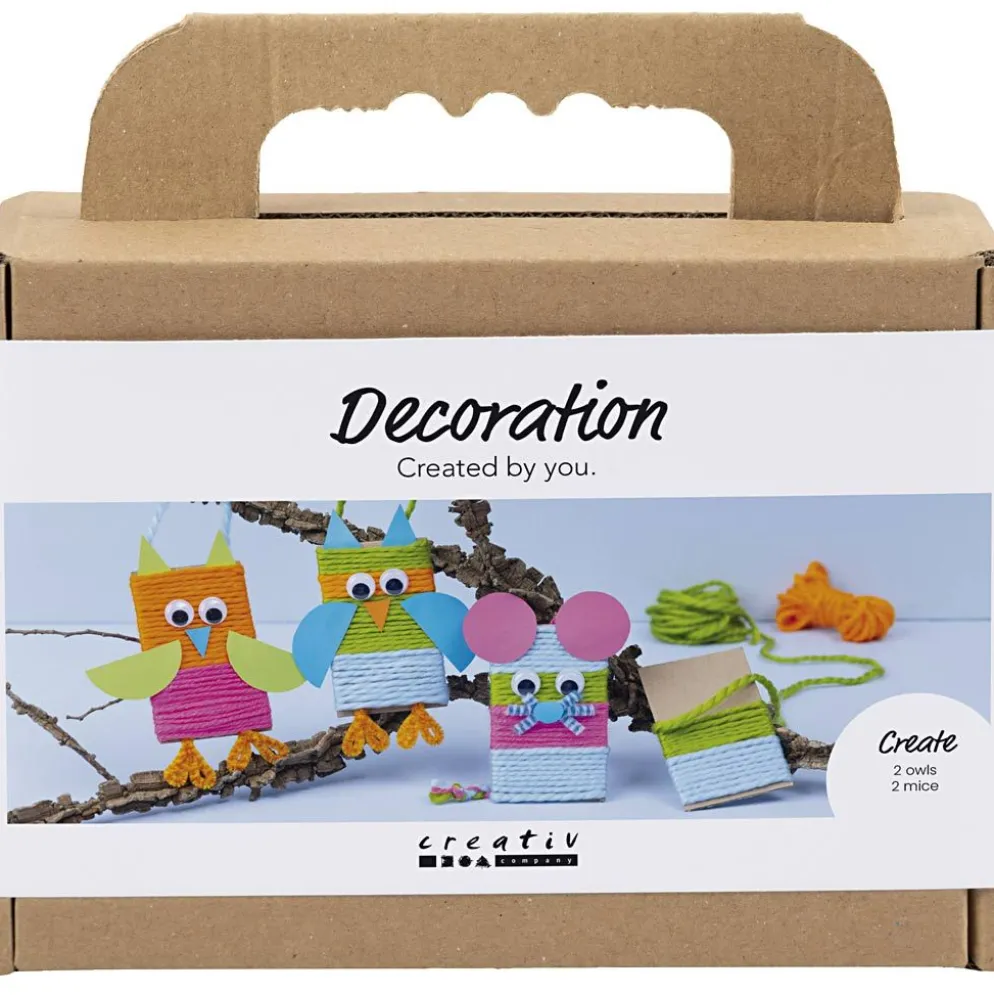Mini DIY Kit Dekoration, Möss och ugglor, mixade färger, 1 förp.