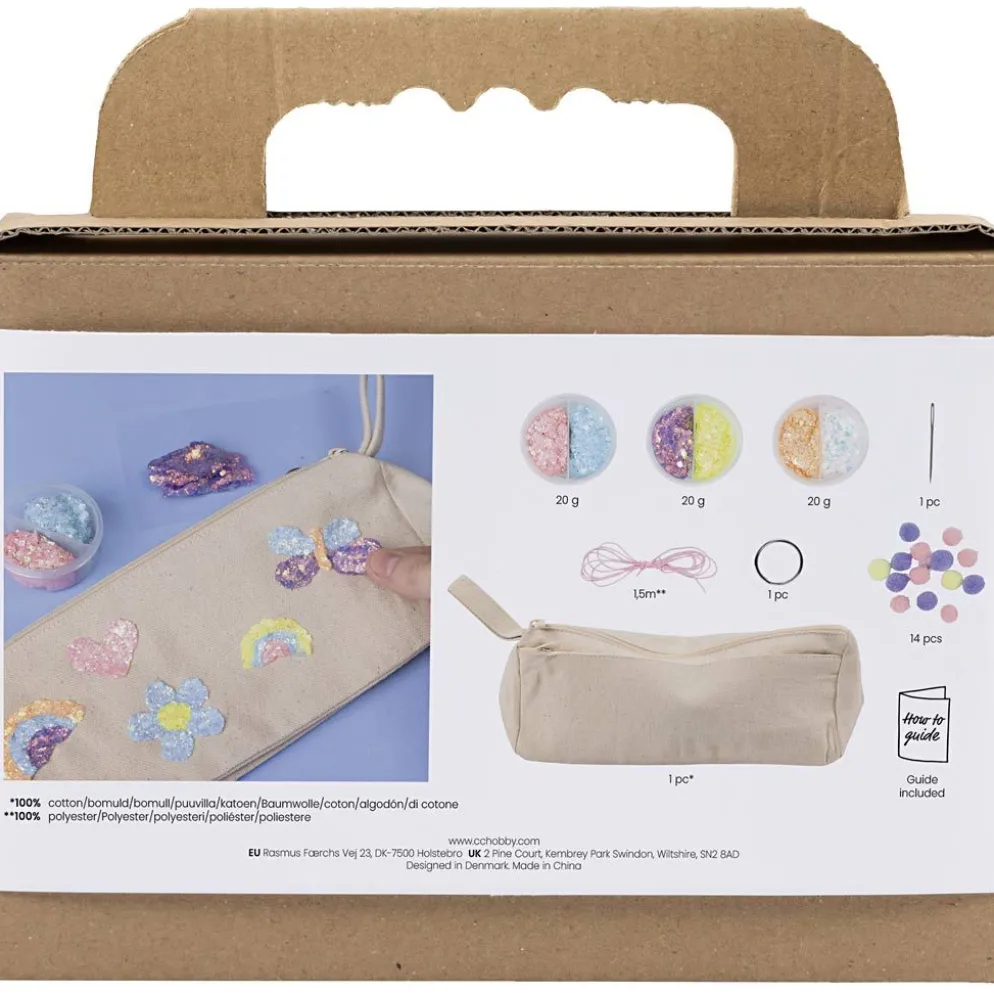 Mini DIY Kit Dekoration, Pennfodral, pastellfärger, 1 förp.