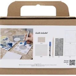 Mini DIY Kit Dekoration, Porslinsunderlägg, blå, 1 förp.