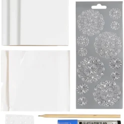 Mini DIY Kit Dekoration, Porslinsunderlägg, blå, 1 förp.