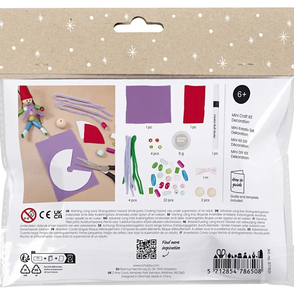 Mini DIY Kit Dekoration, Tomtenissar, mixade färger, 1 förp.