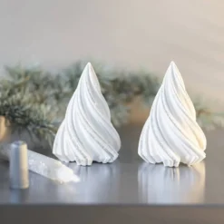 Mini DIY Kit Gjutharts, Julgranar, vit, 1 förp.