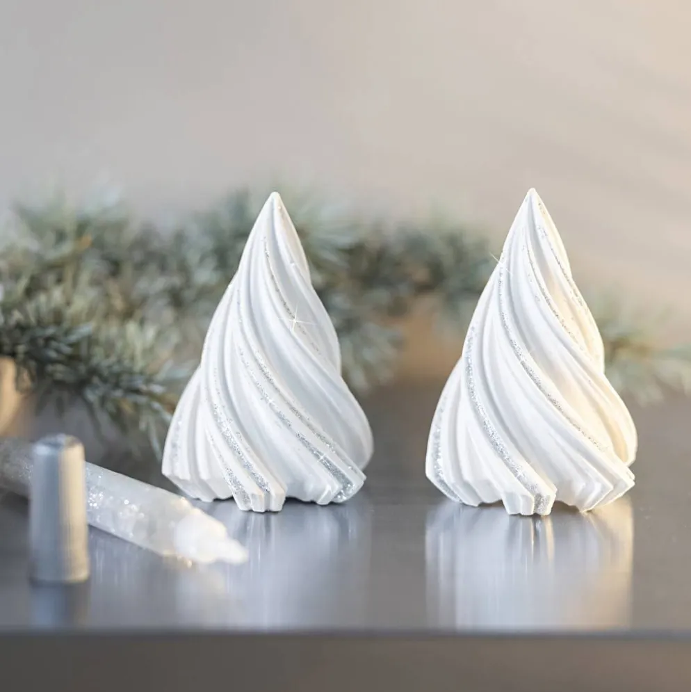 Mini DIY Kit Gjutharts, Julgranar, vit, 1 förp.
