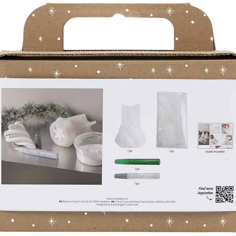 Mini DIY Kit Gjutharts, Julgranar, vit, 1 förp.