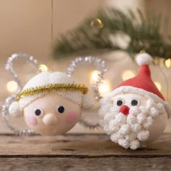 Mini DIY Kit Julgranskulor, Jultomte och ängel, 1 förp.