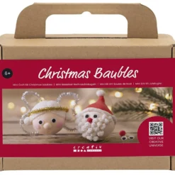 Mini DIY Kit Julgranskulor, Jultomte och ängel, 1 förp.