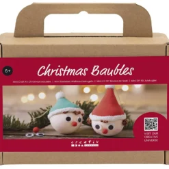 Mini DIY Kit Julgranskulor, Röda och gröna nissar, 1 förp.