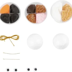 Mini DIY Kit Julgranskulor, Ren och snögubbe, 1 förp.
