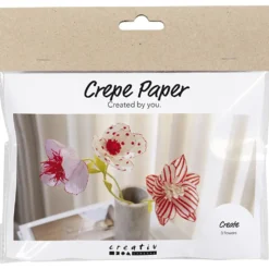 Mini DIY Kit Kräppapper, Blommor, pastellfärger, 1 förp.