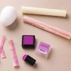 Mini DIY Kit Kräppapper, Ägg, ljusrosa, ljusgul, 1 förp.