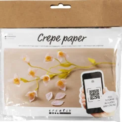 Mini DIY Kit Kräppapper, Körsbärskvist, Stretchbarhet: 180%, 1 förp.