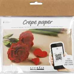 Mini DIY Kit Kräppapper, Rosor, Stretchbarhet: 180%, 105 g, 1 förp.