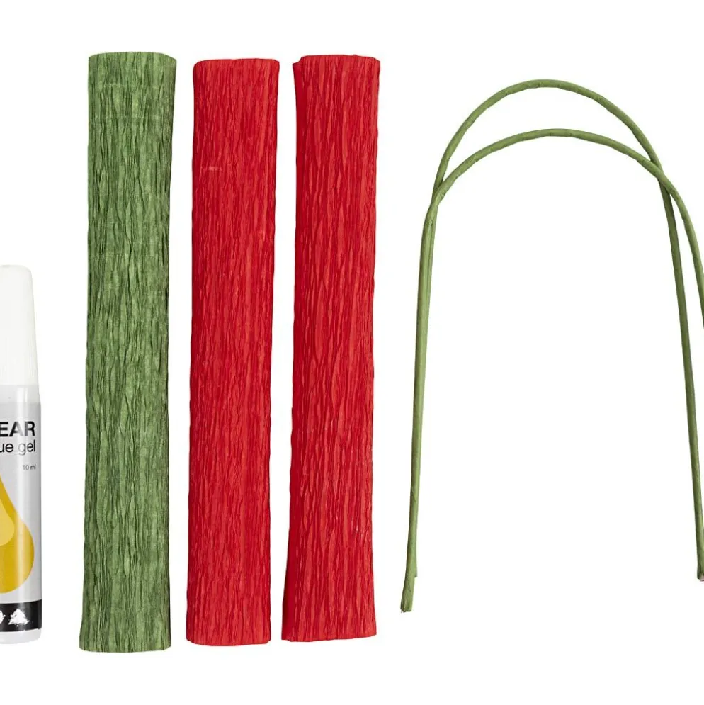 Mini DIY Kit Kräppapper, Rosor, Stretchbarhet: 180%, 105 g, 1 förp.